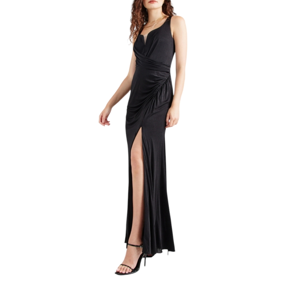 Adrianna Papell Black Maxi Evening Dress Black Size 14 XL